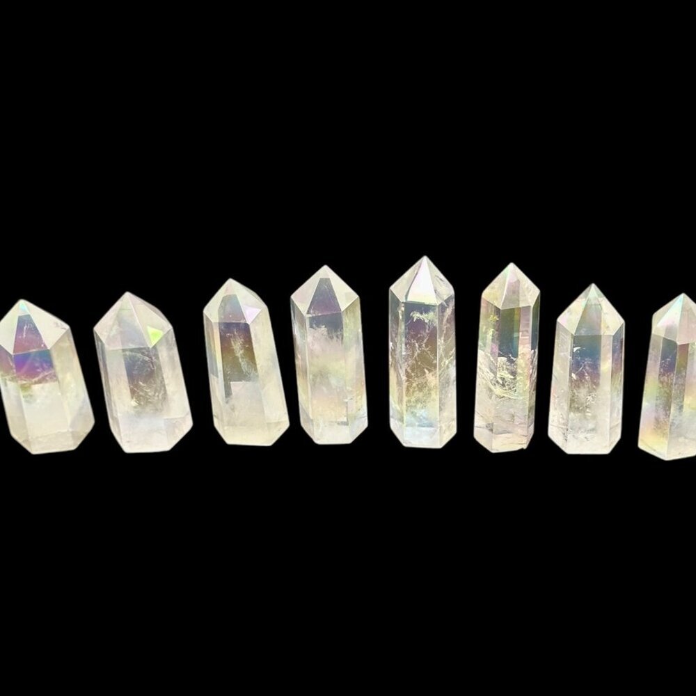 Aura Clear Quartz Point Tower Obelisk Crystal Wand Size Small: 3" - 3.2" Tall - Picture 13 of 16